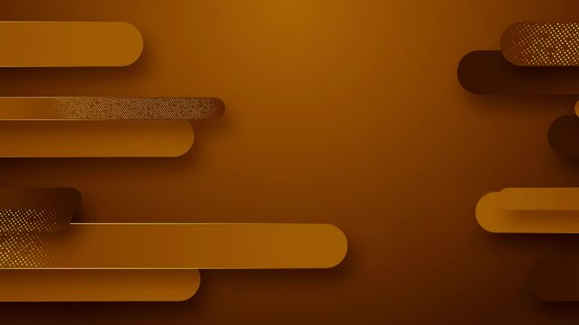 Abstract tech geometric brown and gold seamless loop motion graphics luxury business presentation background,