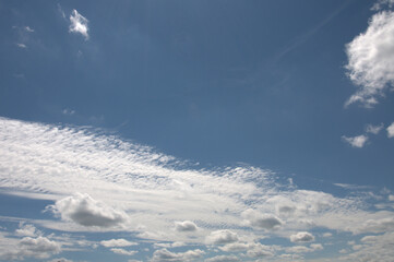Naklejka na ściany i meble Blue sky with clouds atmosphere.