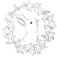 Fototapeta premium Hand drawing of rabbit, vector illustration 