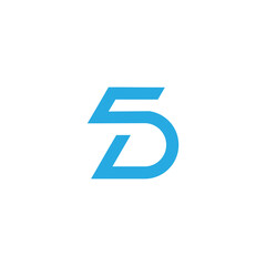 abstract letter sd simple geometric line flat logo vector