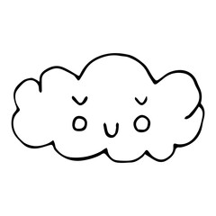 Vector image of sleeping cloud on white background