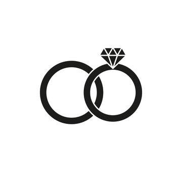 Wedding ring icon. Simple vector illustration on a white background