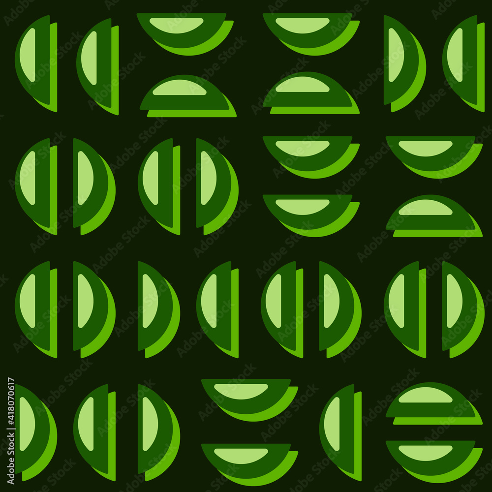 Aufkleber Lime wedges abstract pattern. Vector green lime wedges. Abstract Lime Pattern. Seamless Geomatric Lime Half Pieces.