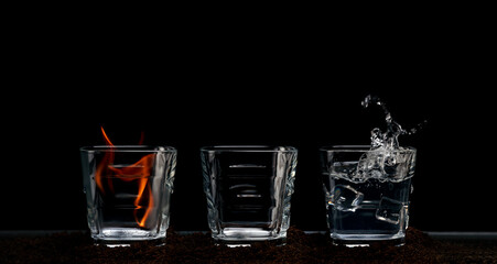 The balance of the elements: earth, fire, water and air
