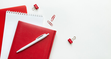 Stationery set. Back to school, learning concept. Banner. With copy space 