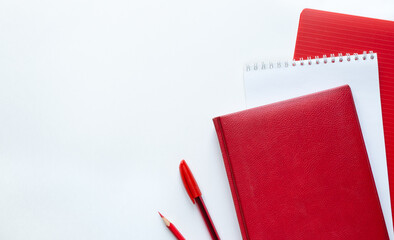Stationery set. Office tools. Back to school, learning concept. With copy space