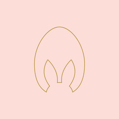 Easter egg frame with easter bunny ears.