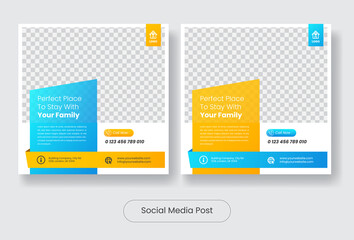 Real estate instagram feed banner template post