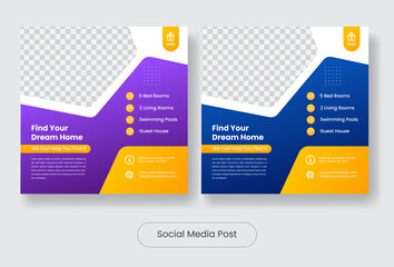 Real estate instagram post banner template