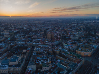 Fototapeta premium City of Odessa at sunset