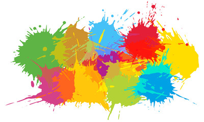 Colorful blots, multicolored splash. Beautiful template. Vector illustration