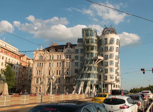 Road Traffic Near Fred And Ginger Dancing House