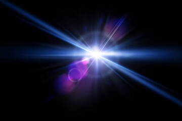 abstract lens flare red blue light over black background