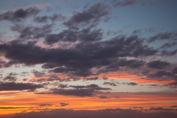 Naklejka premium 夕焼け雲の写真素材