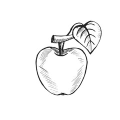 Abstract banner. Sketch of an apple. Vector illustration perfect for cards, party invitations, posters, stickers, clothing. Vintage style