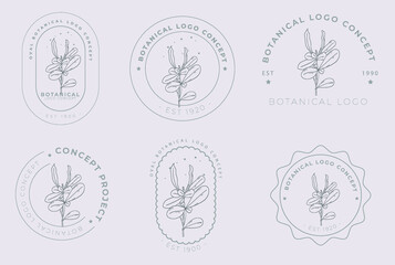 Floral minimal logo hand drawn pack 