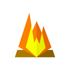 Vector isolated illustration of sport and active leisure equipment on white background. A bonfire icon.