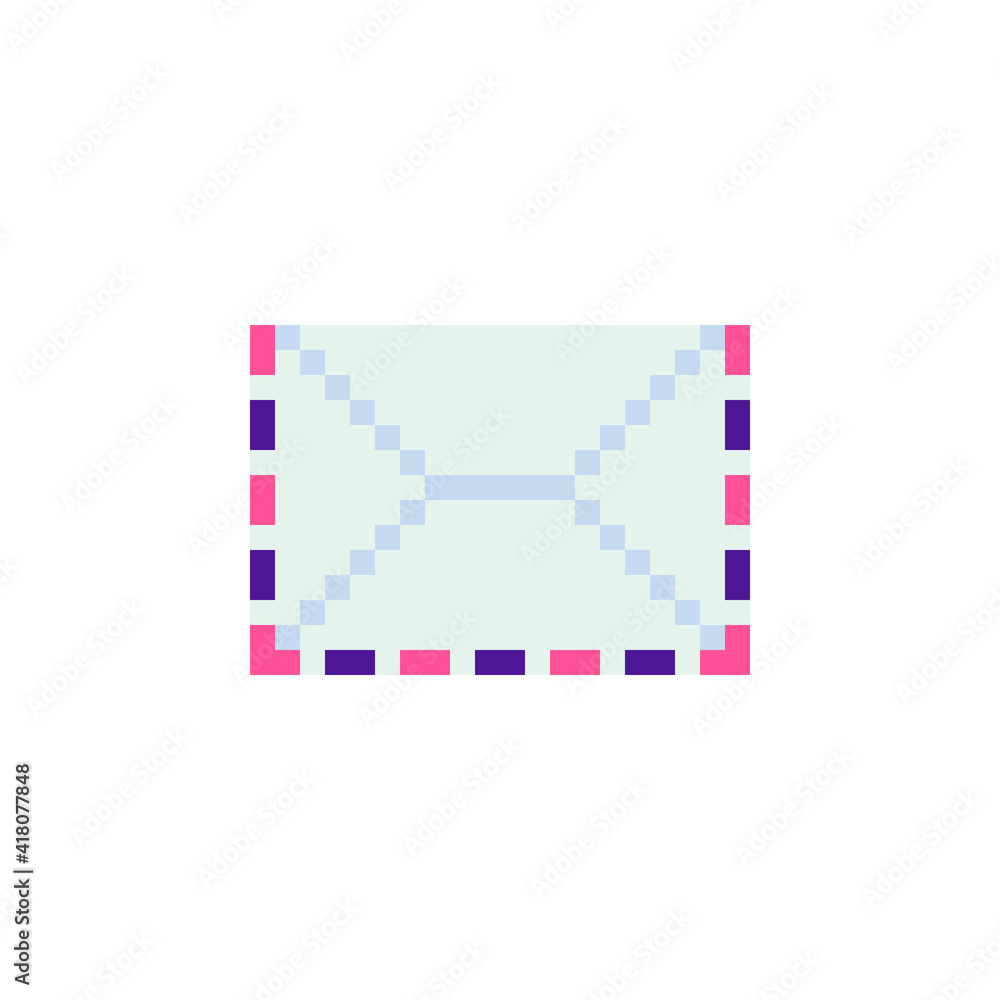 Poster envelope pixel art style icon. isolated vector illustration. 8-bit sprite. old school computer graph