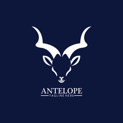 Antelope head logo vector icon illustration design template