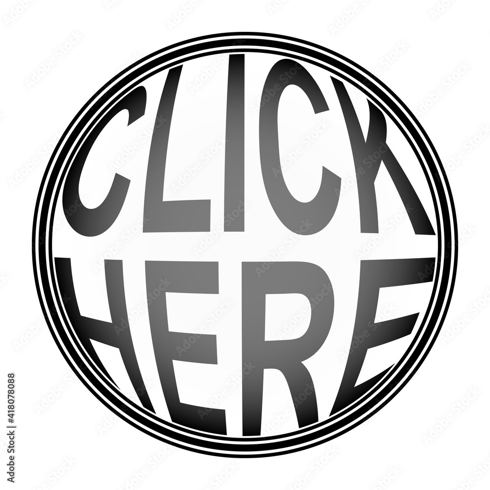Poster Round button click here vector button to click here round design