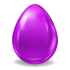 Purple Realistic Easter Egg Colored Glossy. Vector illustration isolated