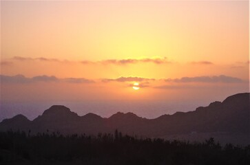 Golden hour sunset in the mountains of Chile 