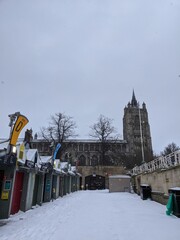church in the snow