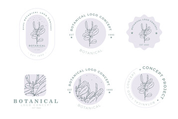 Minimal botanical floral logo pack