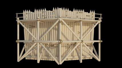 3d Render Building Structure On Isolated