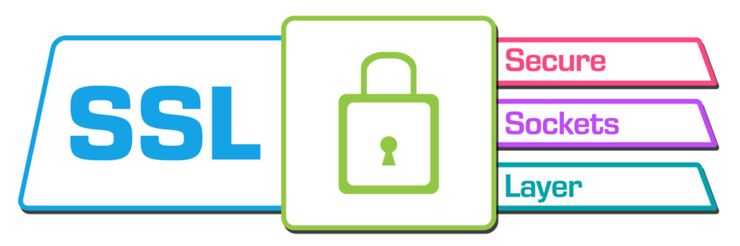 SSL - Secure Sockets Layer Colorful Rounded Squares Symbol Horizontal 