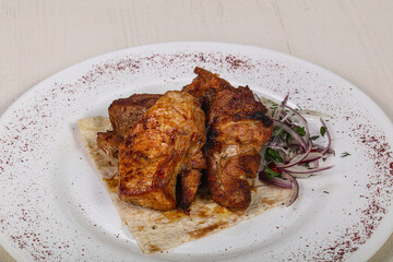 Grilled pork ribs shashlik barbeque