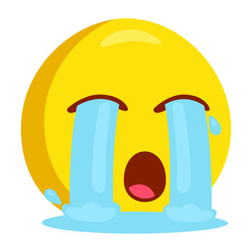 recommend clip art: Loudly Crying Emoji Icon Illustration. Sad Tears Vector Symbol Emoticon Design Doodle.
