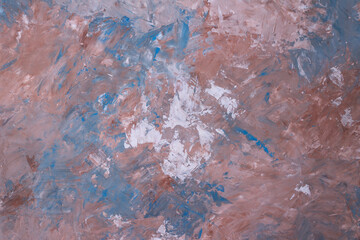 Background. Texture. Red and blue plaster. Horizontal orientation.