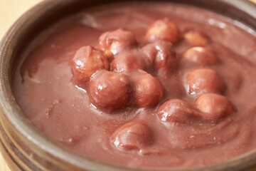 Korean traditional food red bean porridge 