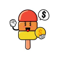 cute ice cream ccartoon mascot character