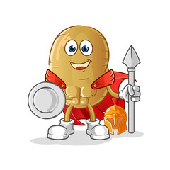 potato spartan character. cartoon mascot vector