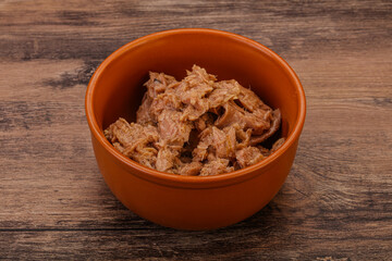 Canned tuna fillet for salad