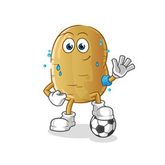potato playing soccer illustration. character vector
