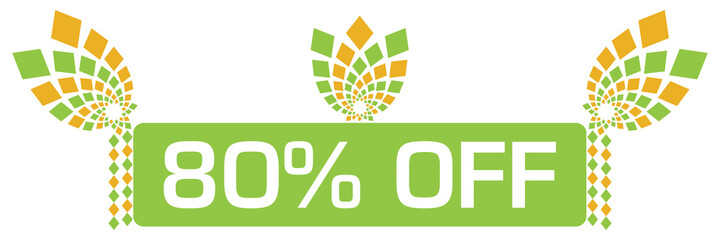Discount Eighty Percent Off Green Orange Floral Elements 