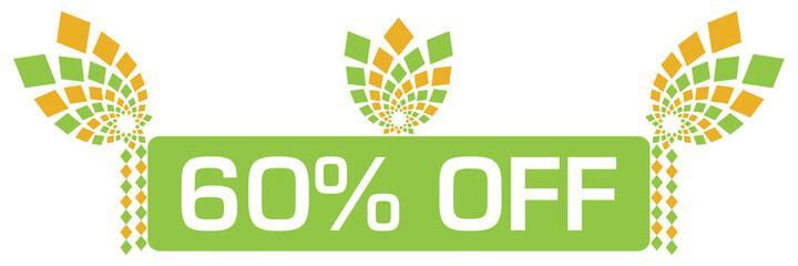 Discount Sixty Percent Off Green Orange Floral Elements 