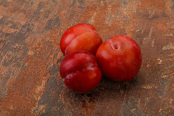 Ripe sweet tasty red plum