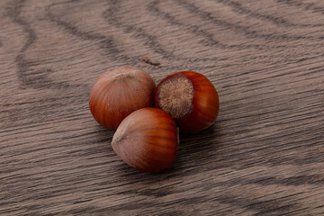 Hazelnut heap isolated over background