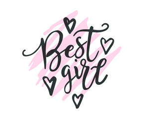 Card, template, banner, badge with hand lettering 