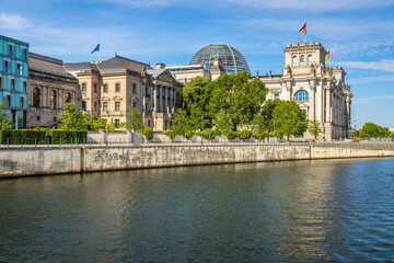 Fototapeta na wymiar Aerial view of Reichstag in summer day, Berlin
