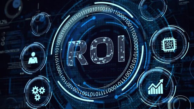Business, Technology, Internet and network concept. ROI Return on Investment Finance Profit Success.