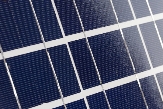 Close up of solar panels - macro.
