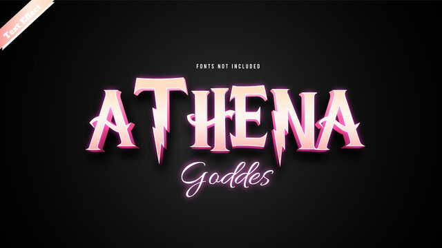 Athena Goddess Text Effect Design Vector