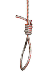 noose knot made of rope isolated on white background