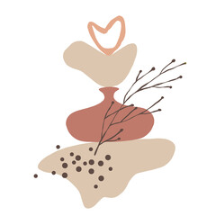 Abstract background with different shapes and branch