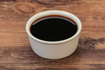 Asian soya sauce in the bowl